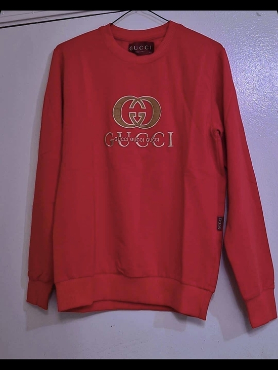 Gucci Other - Gucci Red Crewneck Sweatshirt with Gold Logo